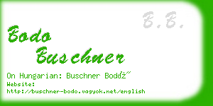 bodo buschner business card